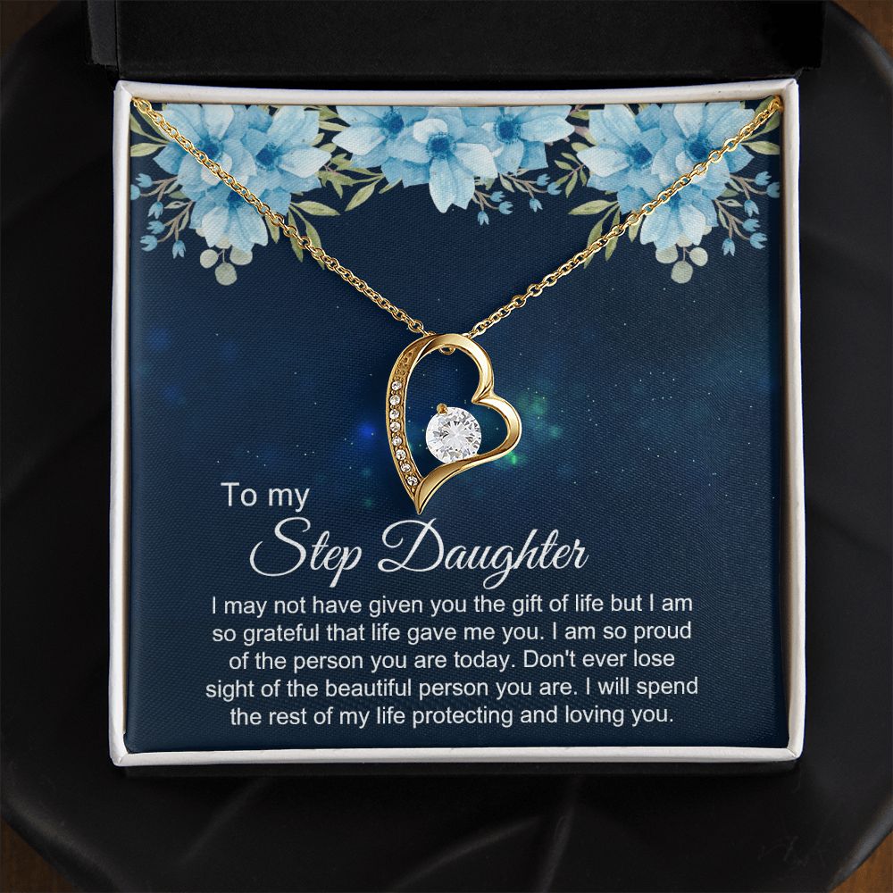 Bonus Daughter Gifts From Stepdad, Step Daughter Gifts From Stepmom, Stepdaughter Gifts From Stepdad, Father Stepdaughter Necklace, To My Bonus Daughter Necklaces, Christmas Gifts For Bonus3 Forever Love Necklace