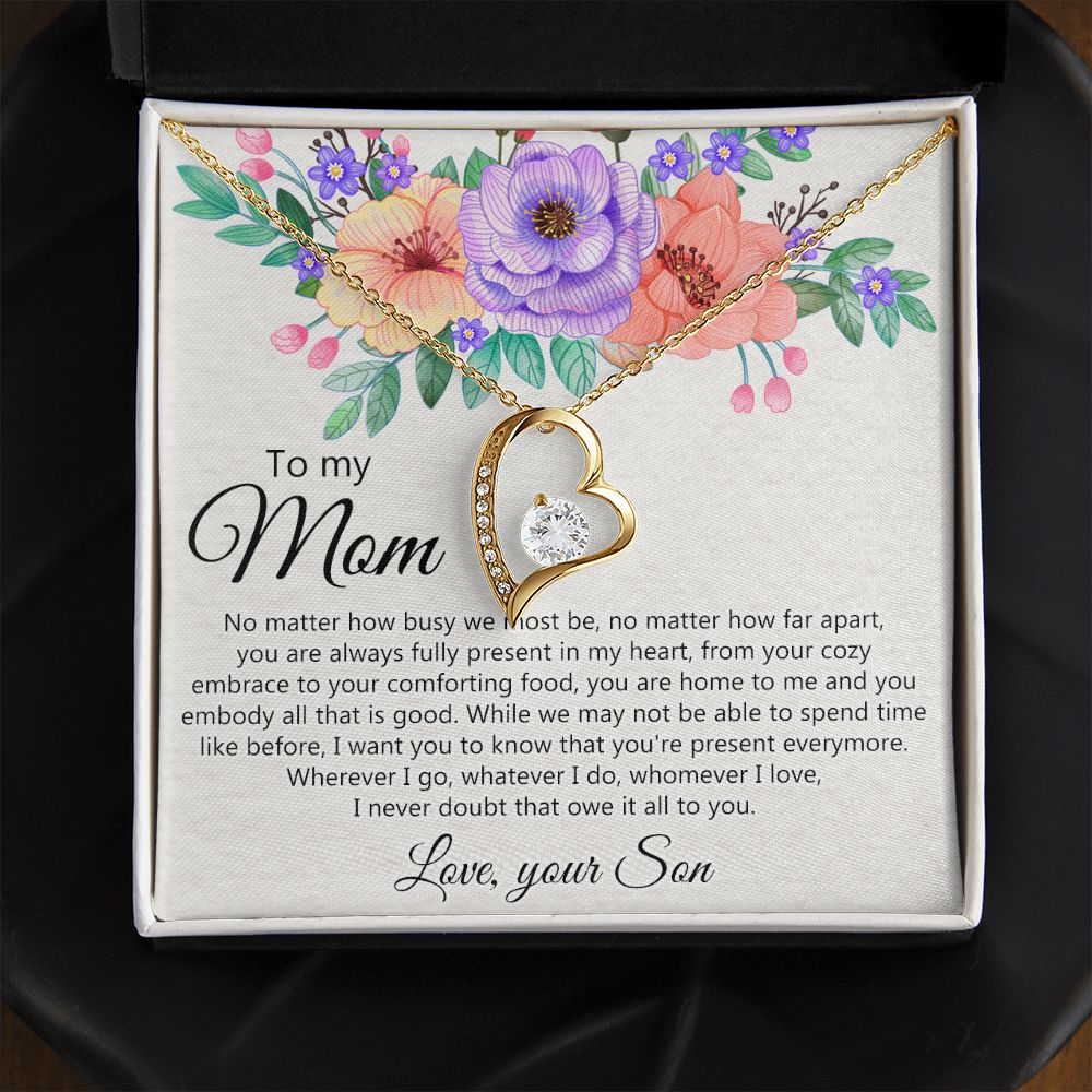 To my Mom Love Your Son Necklace, Meaningful Gift for Mom Necklace Jewelry for Women, Gift for Mom from Son, Son to Mom Jewelry Box, Mom Gift on Mother's Day Birthday Holiday Present Forever Love Necklace