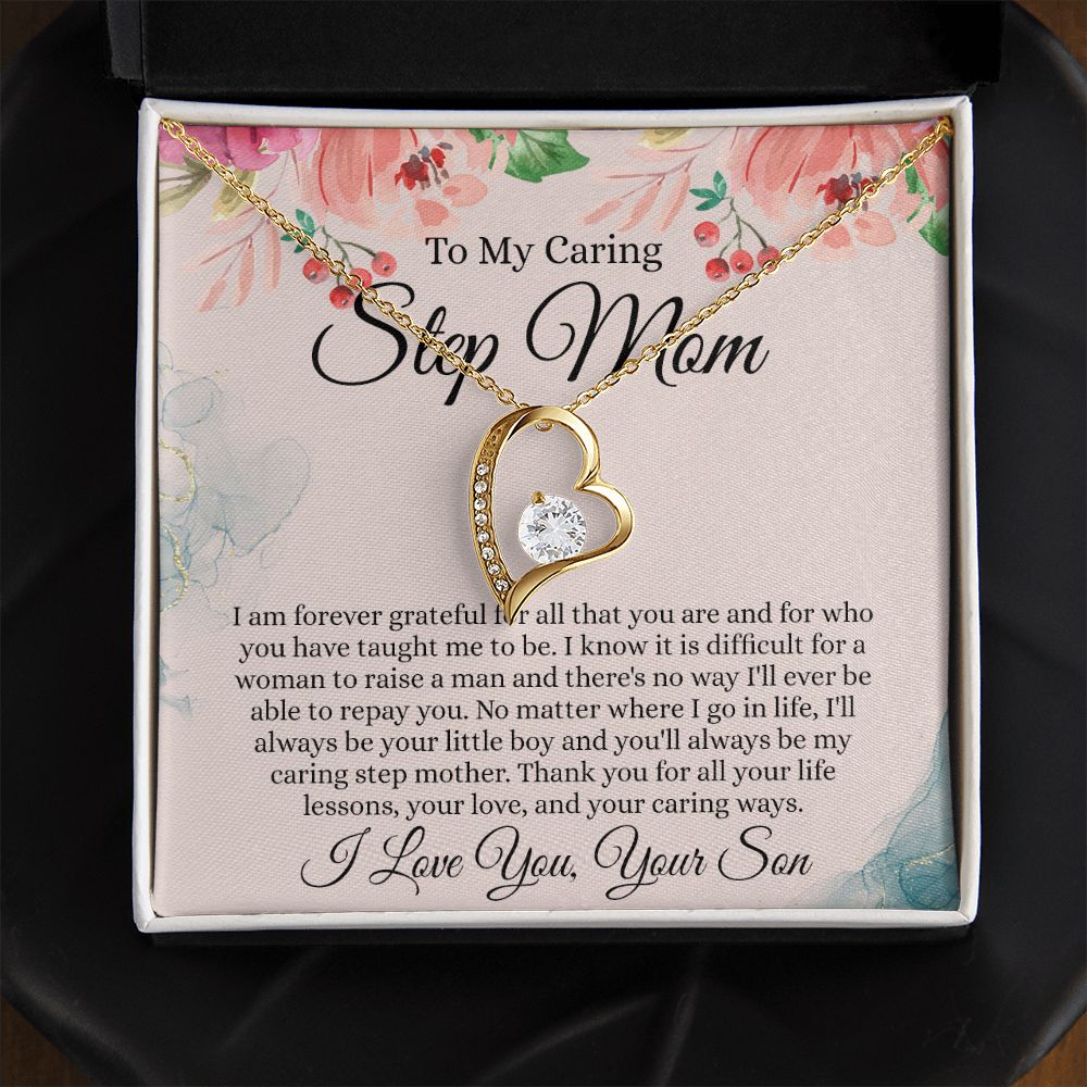 To My Step Mom Gift, Step Mom Necklace, Step Mom Gift From Son, Step Mom Mother's Day Gift From Step Son, Step Mom Birthday Gift, Step Mom Gift Necklace from Step Son Forever Love Necklace