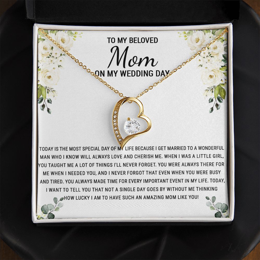 To My Mom Necklace, Gift For Mom, Mother's Day Gift from Daughter, Mom Jewelry Gift for Mothers Day, Birthday Gift for Mother, Moms Gift from Daughter Son, Necklace for Mom Mother 1 Forever Love Necklace