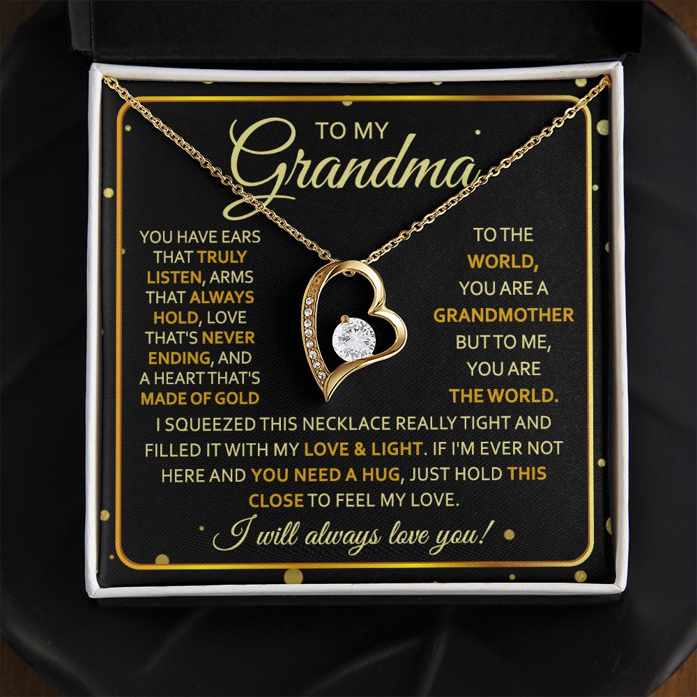 To My Grandma Necklace, Gift for Grandmother Necklace, Mothers Day Gift For Grandma Nana, Grandma Jewelry From Grandchildren GrandKids , Jewelry Box Gift For Grandma Grandmother7 Forever Love Necklace
