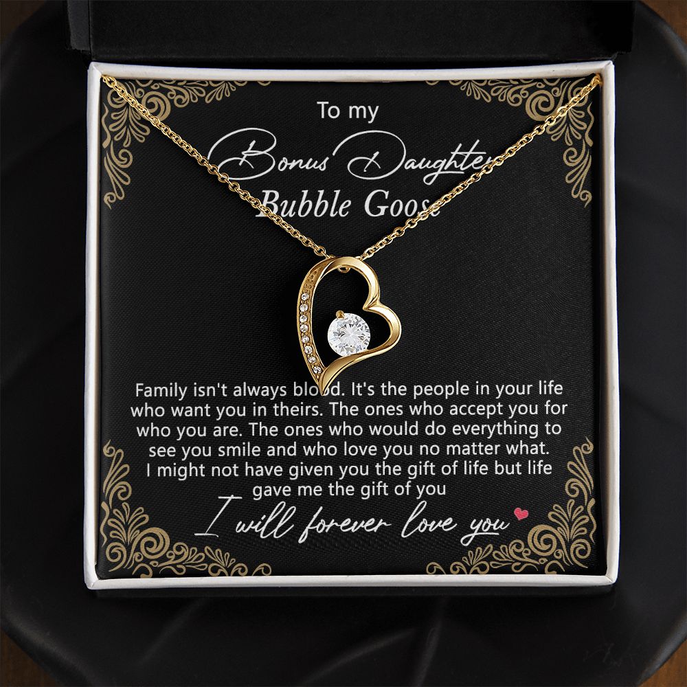 Bonus Daughter Gifts From Stepdad, Step Daughter Gifts From Stepmom, Stepdaughter Gifts From Stepdad, Father Stepdaughter Necklace, To My Bonus Daughter Necklaces, Christmas Gifts For Bonus9 Forever Love Necklace