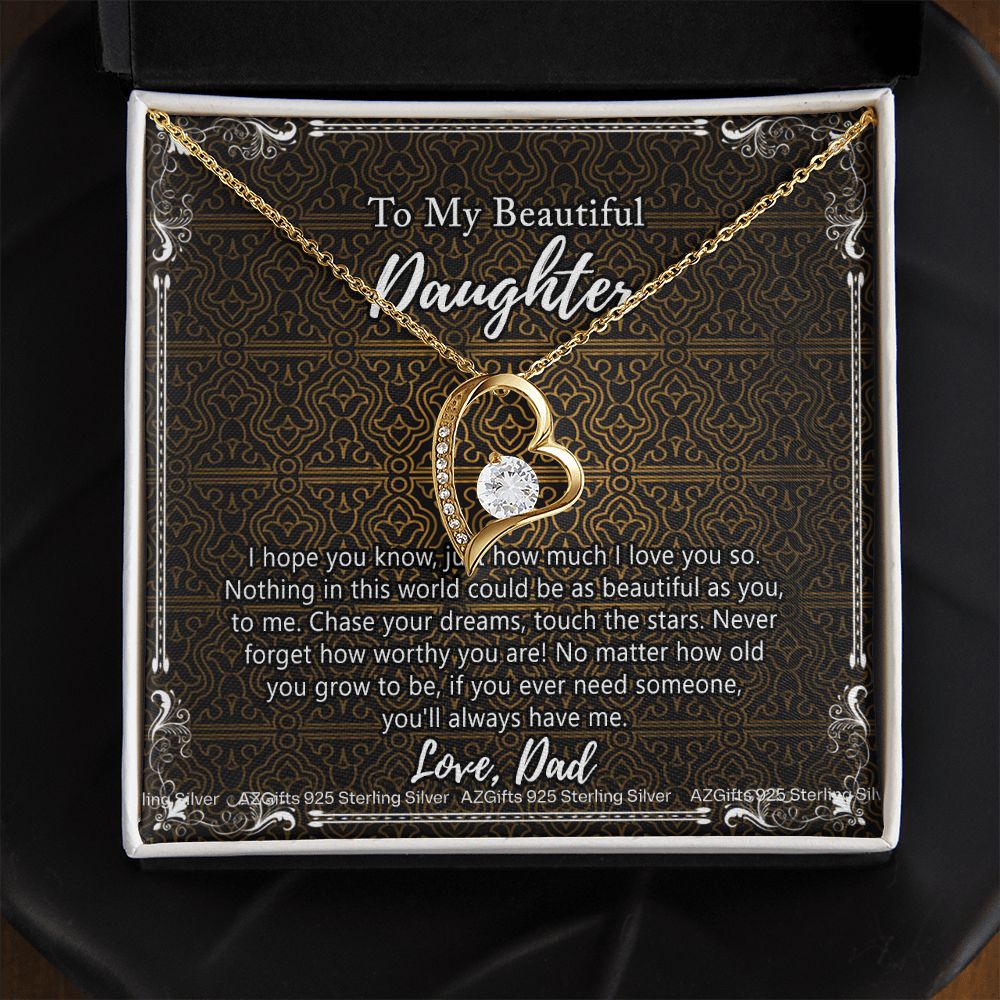 Daughter Gift From Dad Father To My Daughter Necklace for Daughter Jewelry Necklace Meaningful Jewelry Personalized Jewelry Gifts For Women Girls Her Forever Love Necklace