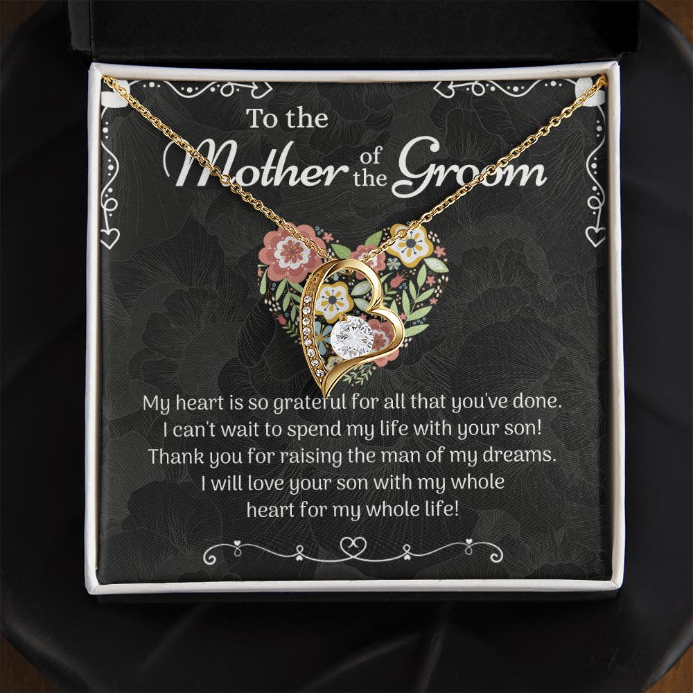 Mother of the Groom Sunflower Bracelet from Bride, Mother of the Groom Jewelry, Unique Mother Of The Groom Wedding Gift, Mom of Groom Gift Forever Love Necklace