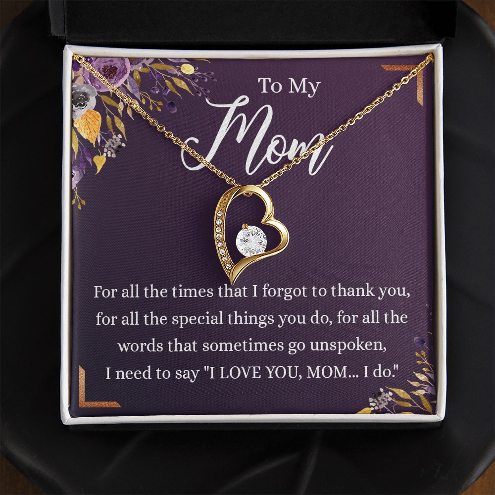 To My Mother Gift Necklace To Mom, Mother, Mommy, Momma from Child Special Mother Gift for Birthday Mothers Day Retriment Anniversary Hoiday Present for Mom Necklace for Women Forever Love Necklace