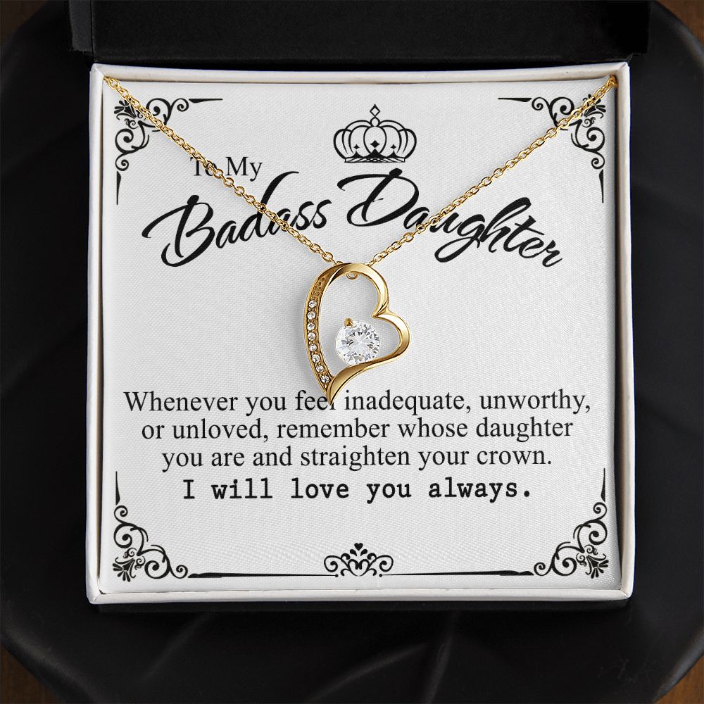 Bonus Daughter Gifts From Stepdad, Step Daughter Gifts From Stepmom, Stepdaughter Gifts From Stepdad, Father Stepdaughter Necklace, To My Bonus Daughter Necklaces, Christmas Gifts For Bonus7 Forever Love Necklace