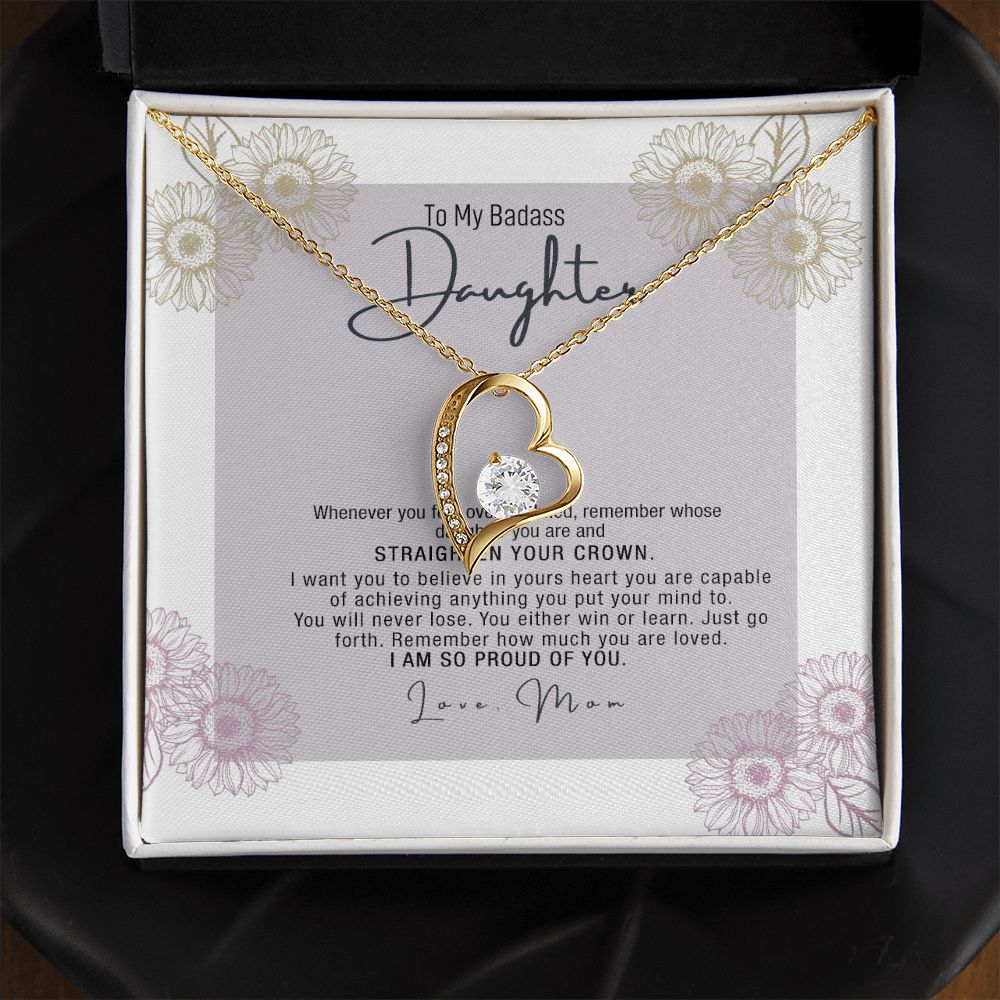 Bonus Daughter Gifts From Stepdad, Step Daughter Gifts From Stepmom, Stepdaughter Gifts From Stepdad, Father Stepdaughter Necklace, To My Bonus Daughter Necklaces, Christmas Gifts For Bonus5 Forever Love Necklace