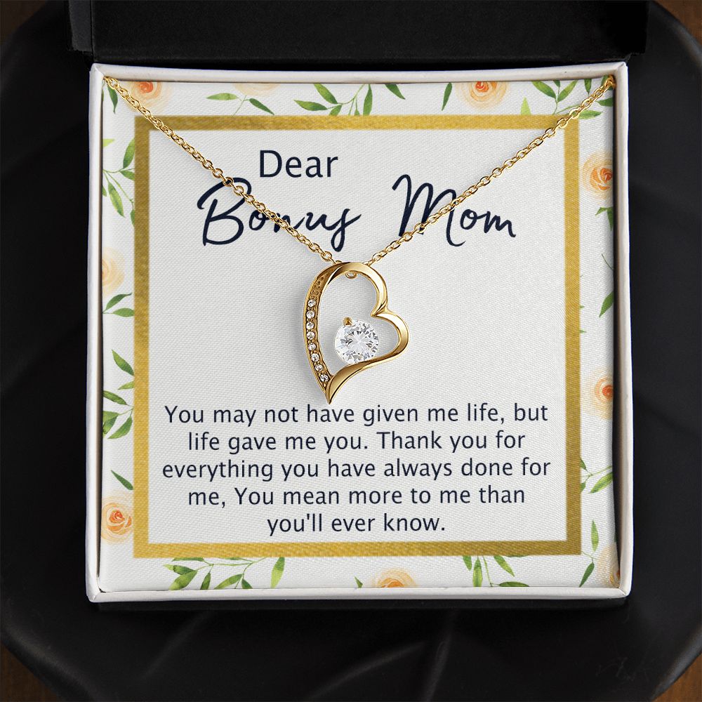 Bonus Mom Gifts, To My Bonus Mom Necklace, Bonus Mom Jewelry, Necklace for Bonus Mom, Step Daughter To Stepmother Necklace, Step Mom Necklace for Women Step Mom Mothers Day Jewelry Forever Love Necklace