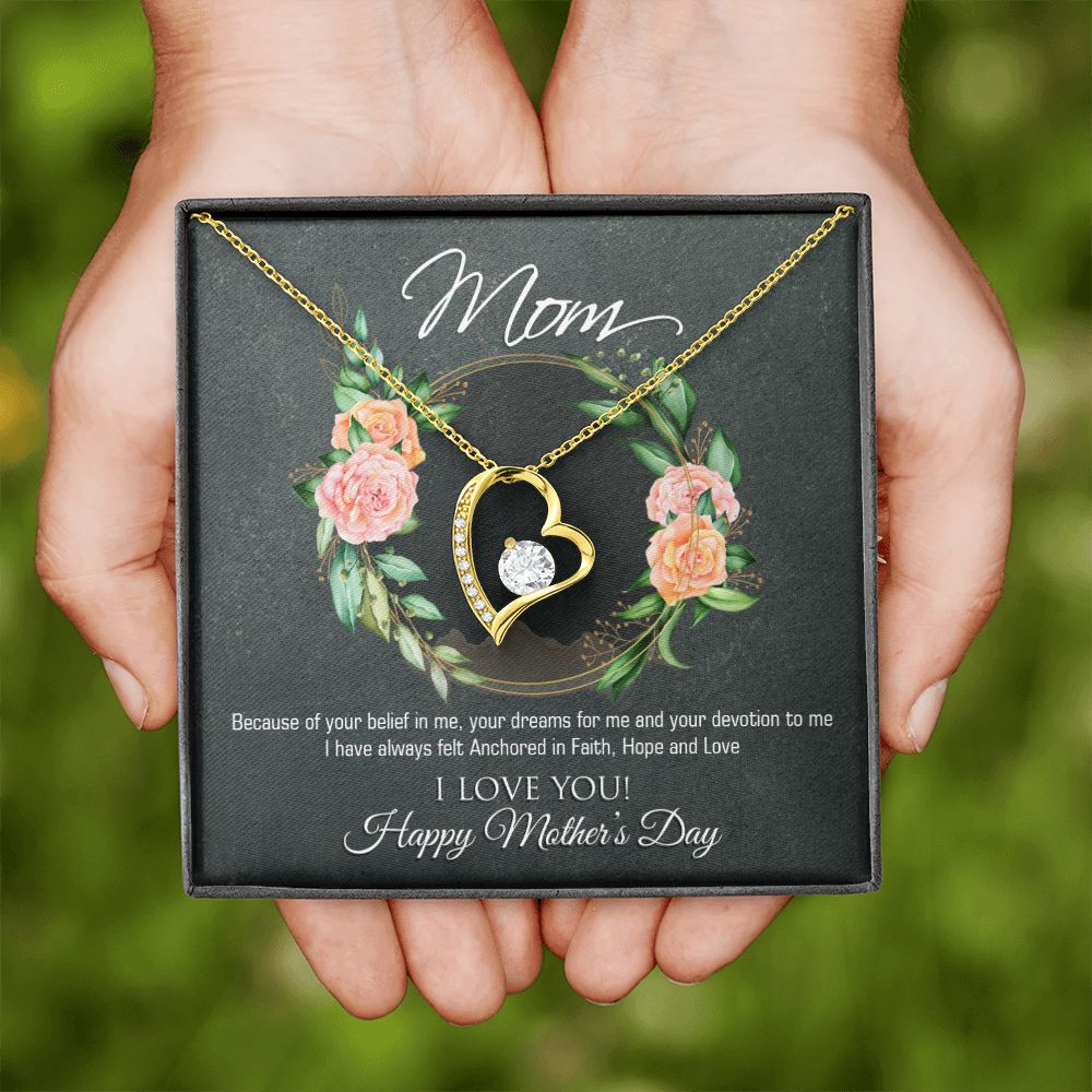 To My Mom Flower Necklace Pendant Gift From Daughter Your Belief In Me With Message Card Gift For Mom Forever Love Necklace