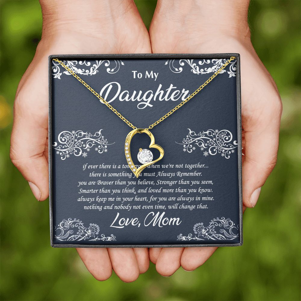 Jewelry Pendant Present for Daughter, To My Daughter Gift Necklace from Mom, Mother Daughter Gift Ideas, Birthday Christmas Gift Graduation Gifts for Daughters, Mother and Daughter Necklace 19 Forever Love Necklace