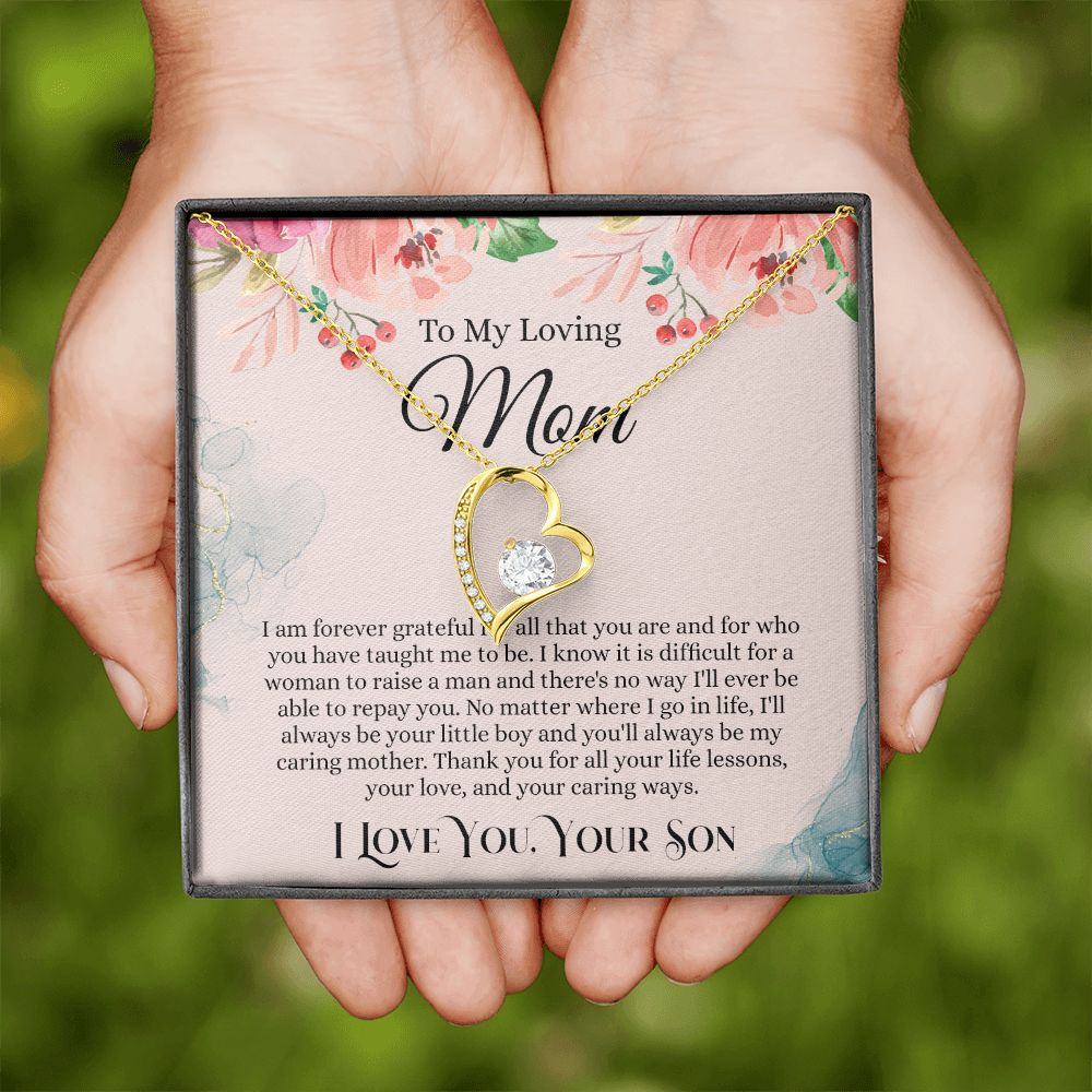 To My Loving Mom Necklace, Mom Gift From Son, Mom Necklace, Gift For Mom From Son, Mom Mother's Day Gift From Son, Mom Birthday Gift From Son, To My Mom Gift, Necklace for Women Forever Love Necklace