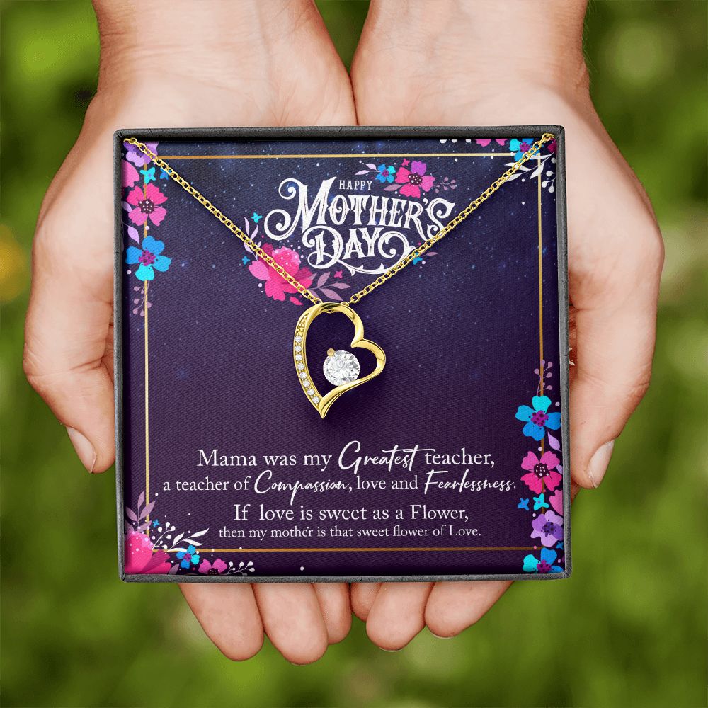 To My Mom Mother Necklace Pendant Gìt From Daughter Or Son Happy Mothers Day Mama Was My Greatest Teacher With Message Card Gift For Mom Forever Love Necklace