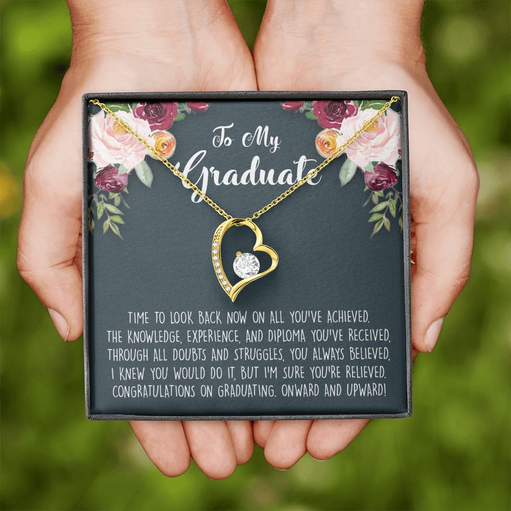 Graduation Gift Necklace for Girls Jewelry, College, High School, Elementary School, Senior Graduation Congrats Graduation Pendants Gift For Daughter, Granddaughter, Niece, Sister Forever Love Necklace