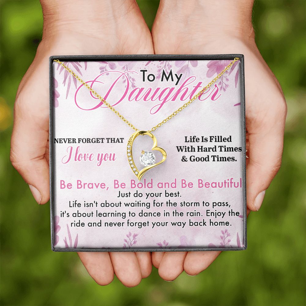 Jewelry Pendant Present for Daughter, To My Daughter Gift Necklace from Mom, Mother Daughter Gift Ideas, Birthday Christmas Gift Graduation Gifts for Daughters, Mother and Daughter Necklace 13 Forever Love Necklace