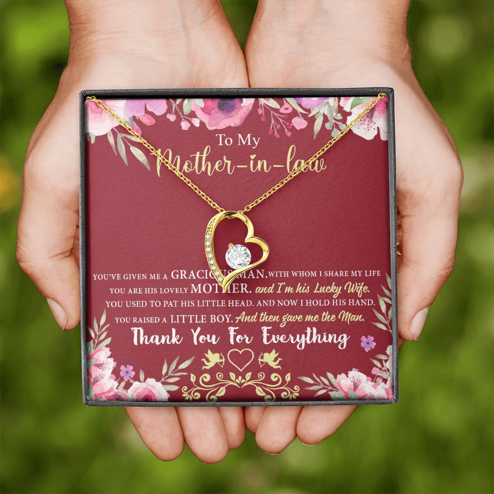 Mother in Law Necklace, Jewelry for Women, Future Mother in Law Gifts from Daughter in Law, Mother of Bride Gifts For Mother in Law, Birthday Gifts For Mother In Law From Daughter In Law7 Forever Love Necklace