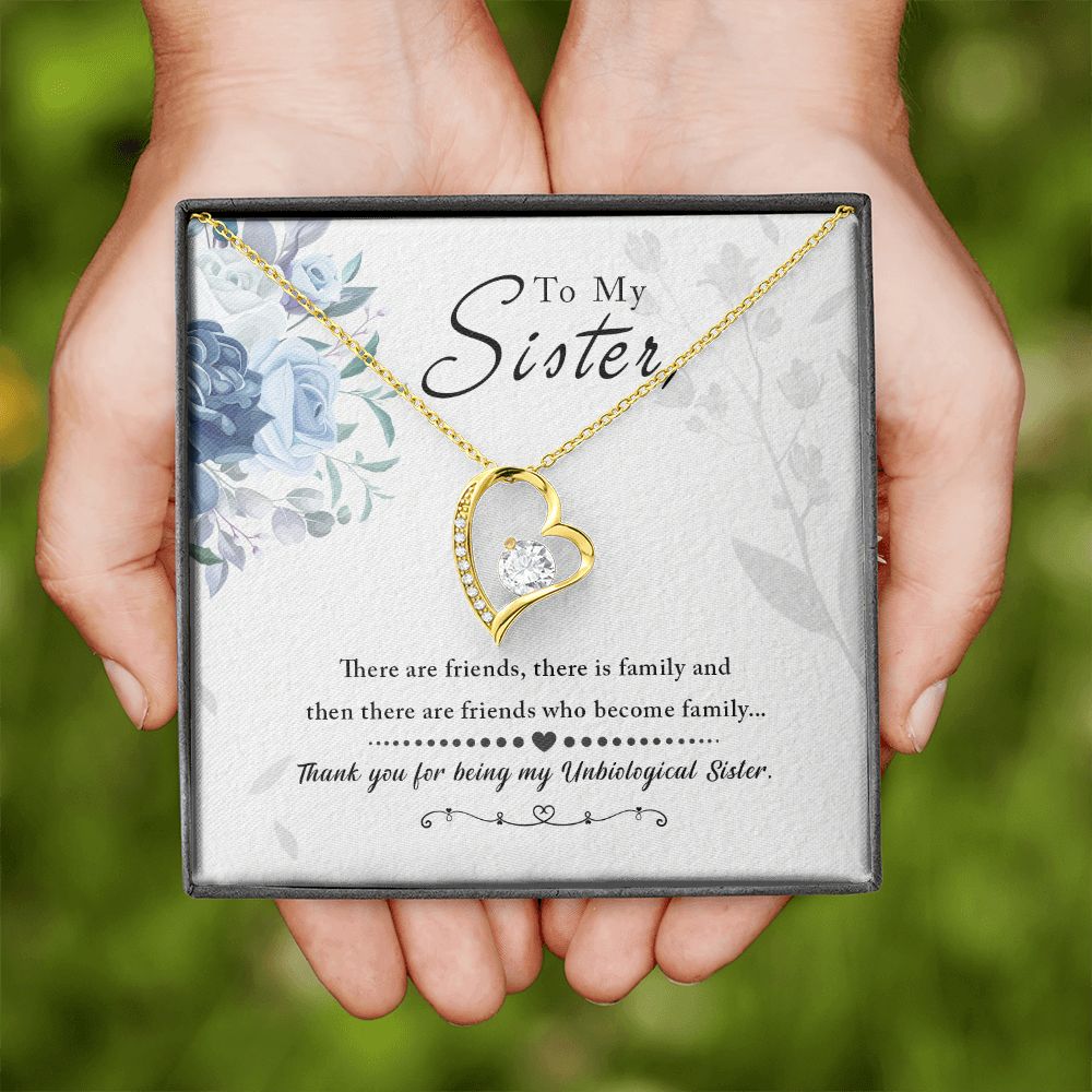 Unbiological Sister - Friends who become family Forever Love Necklace