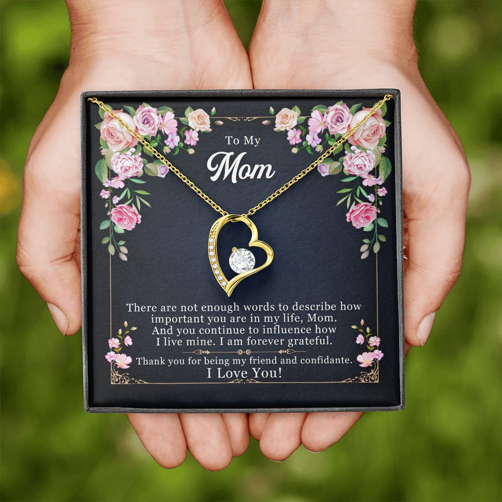 To My Mom Necklace Pendant Gift From Daughter Thank You For Being My Friend And Confidant With Message Card Gift For Mom Forever Love Necklace