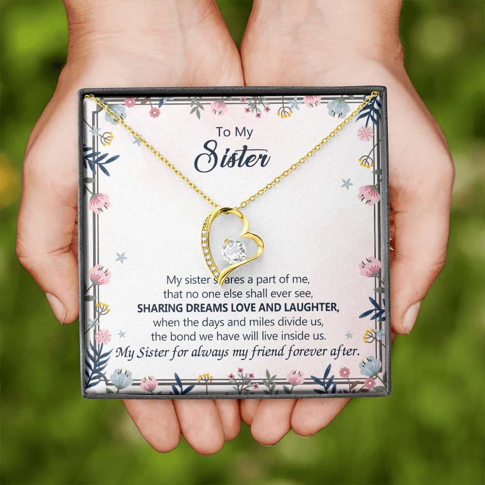 To My Sister Necklace Pendant Inspirational Jewelry For Women Teen Girl Family and Friendship Gifts Sisters Gifts Idea Sister Jewelry Necklace for Sisters Gift for Sister 301 Forever Love Necklace