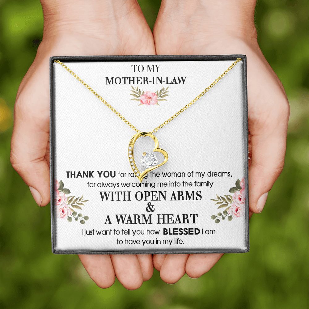 To My Mother-In-Law From Son-In-Law Thank You For Raising Forever Love Necklace