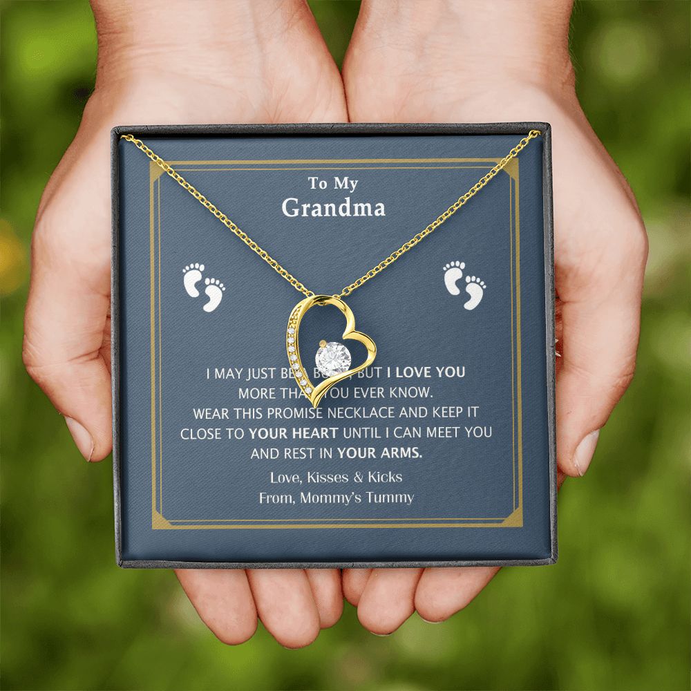 To My Grandma Necklace, Gift for Grandmother Necklace, Mothers Day Gift For Grandma Nana, Grandma Jewelry From Grandchildren GrandKids , Jewelry Box Gift For Grandma Grandmother17 Forever Love Necklace