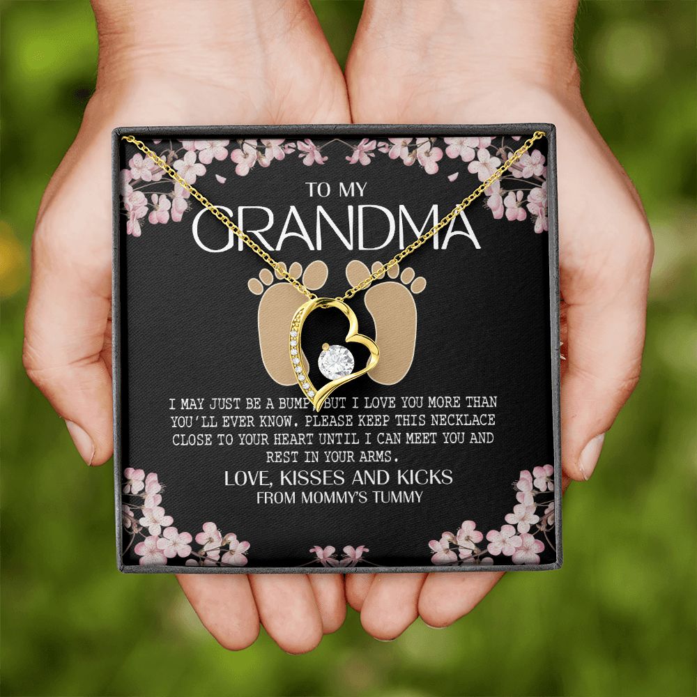 To My Grandma Necklace, Gift for Grandmother Necklace, Mothers Day Gift For Grandma Nana, Grandma Jewelry From Grandchildren GrandKids , Jewelry Box Gift For Grandma Grandmother16 Forever Love Necklace