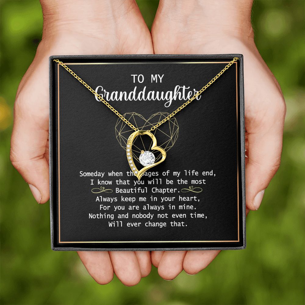 To my Granddaughter Necklace Gift For Granddaughter Birthday Congrats Graduation Forever Love Necklace