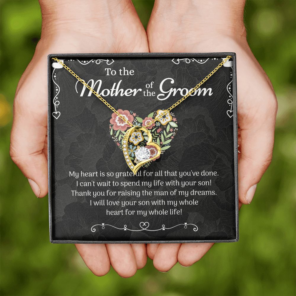 Mother of the Groom Sunflower Bracelet from Bride, Mother of the Groom Jewelry, Unique Mother Of The Groom Wedding Gift, Mom of Groom Gift Forever Love Necklace
