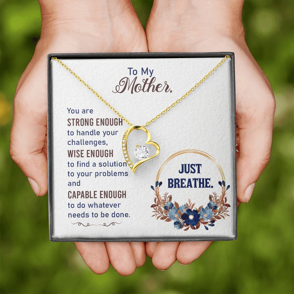To My Mother Necklace Pendant Gift From Daughter In Law Necklace Strong Enough Gift For To Mom Happy Mother's Day Mother In Law Gift On Birthday Anniversary Gift 30821 Forever Love Necklace