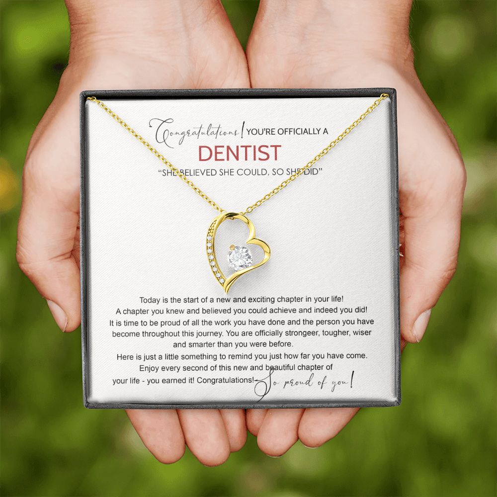 Dentist Graduation Gift Necklace, Dental Student Graduation Gift, Doctor of Dental Medicine Graduate, Dentist Jewelry Dentist Necklace For Daughter Sister Necklace For Her Granddaughter Forever Love Necklace