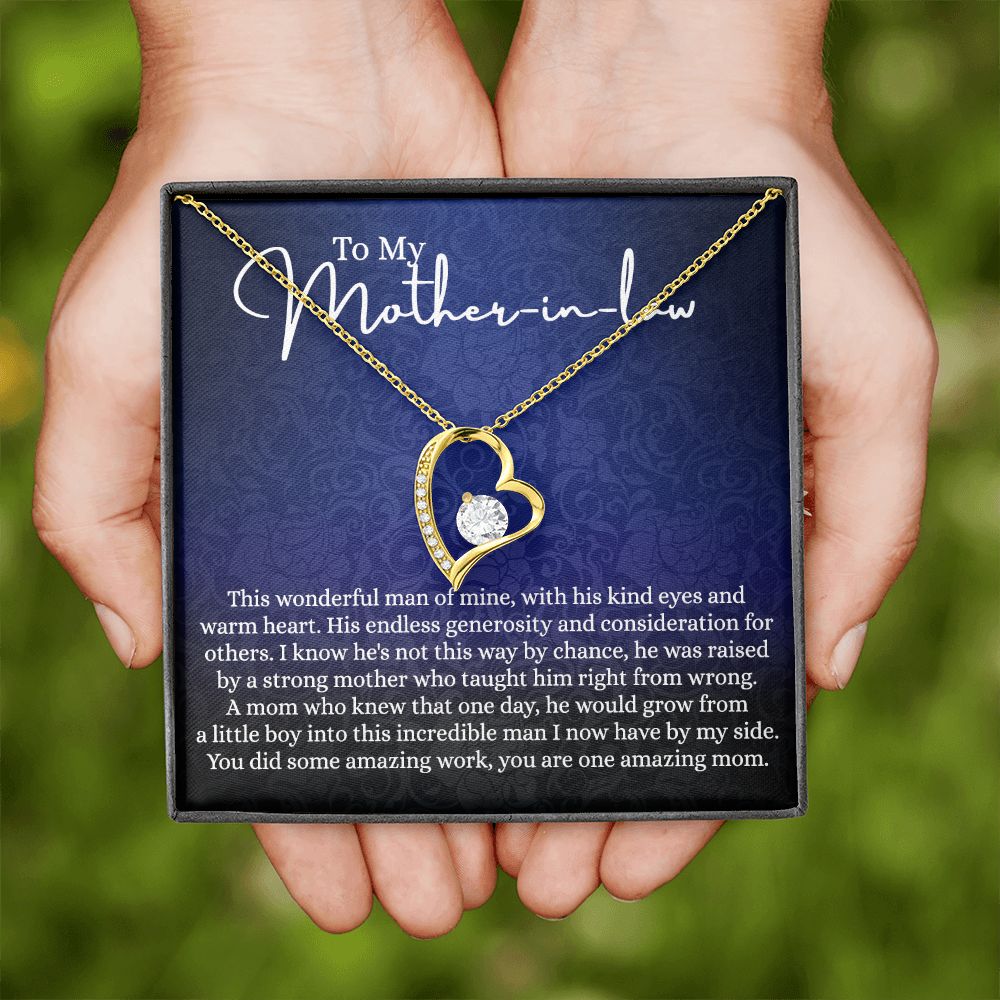 To My Mother in Law Necklace, Mother in Law Gift, Gift for Mother in Law Necklace Jewelry Gift to My Mother-in-law on Wedding Day Mother's day gift for Mother in Law Birthday gift Forever Love Necklace