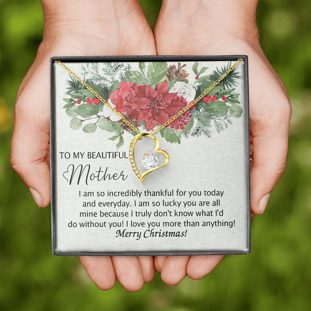 To My Mother Necklace from Daughter Pendant for Mom Christmas Pendant Inspirational Gift from Son to Mom Personalized Necklace Gift for Mother Fiance Christmas Present from Child 301 Forever Love Necklace