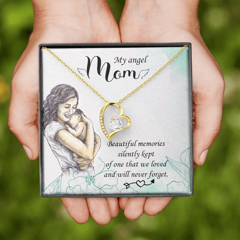 To My Mom Mother My Angel Necklace Pendant Gift From Daughter Beautiful Memories With Message Card Gift For Mom Forever Love Necklace