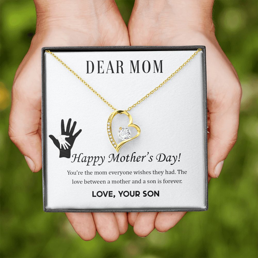 2Mom Necklace Gifts for Mom from Daughter to Mom Gifts for Mothers Day from Daughter, To My Mom Necklace from Daughter to Mom Birthday Gifts Necklace with Message Card and Gift Box2228 Forever Love Necklace