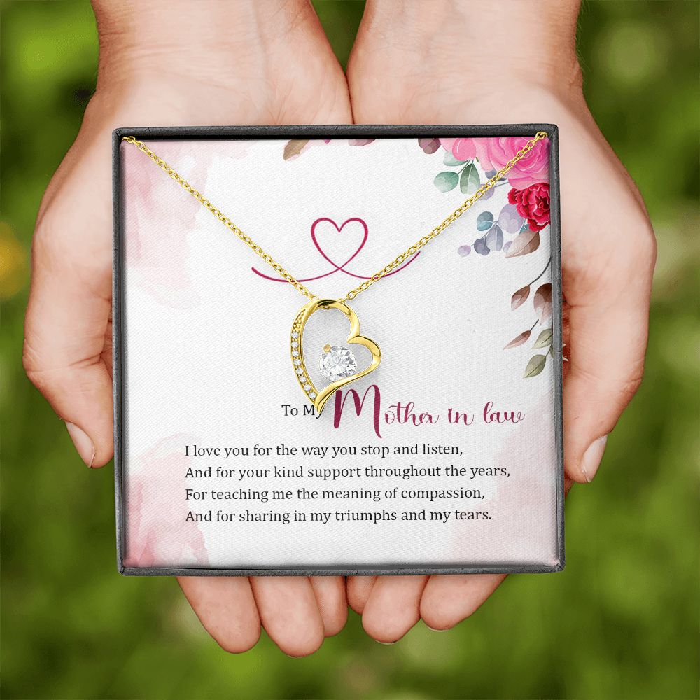 Mother in Law Necklace, Jewelry for Women, Future Mother in Law Gifts from Daughter in Law, Mother of Bride Gifts For Mother in Law, Birthday Gifts For Mother In Law From Daughter In Law17 Forever Love Necklace