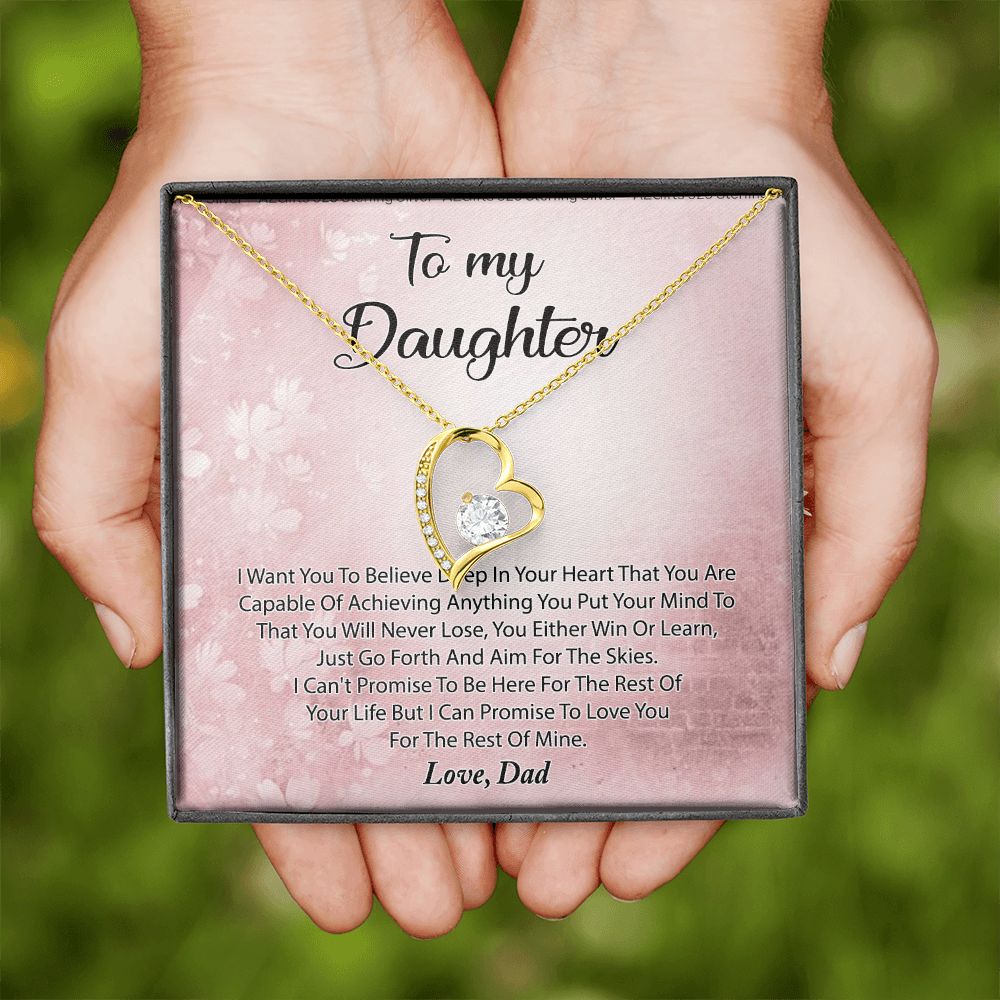To My Daughter Necklace Gift From Mom I Love You Forever and Always Hearts Necklace For Daughter Present for Birthday Anniversary Christmas Valentine's Day Forever Love Necklace