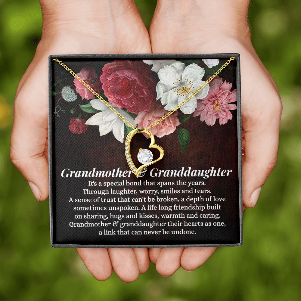 To My Grandma Necklace, Gift for Grandmother Necklace, Mothers Day Gift For Grandma Nana, Grandma Jewelry From Grandchildren GrandKids , Jewelry Box Gift For Grandma Grandmother11 Forever Love Necklace