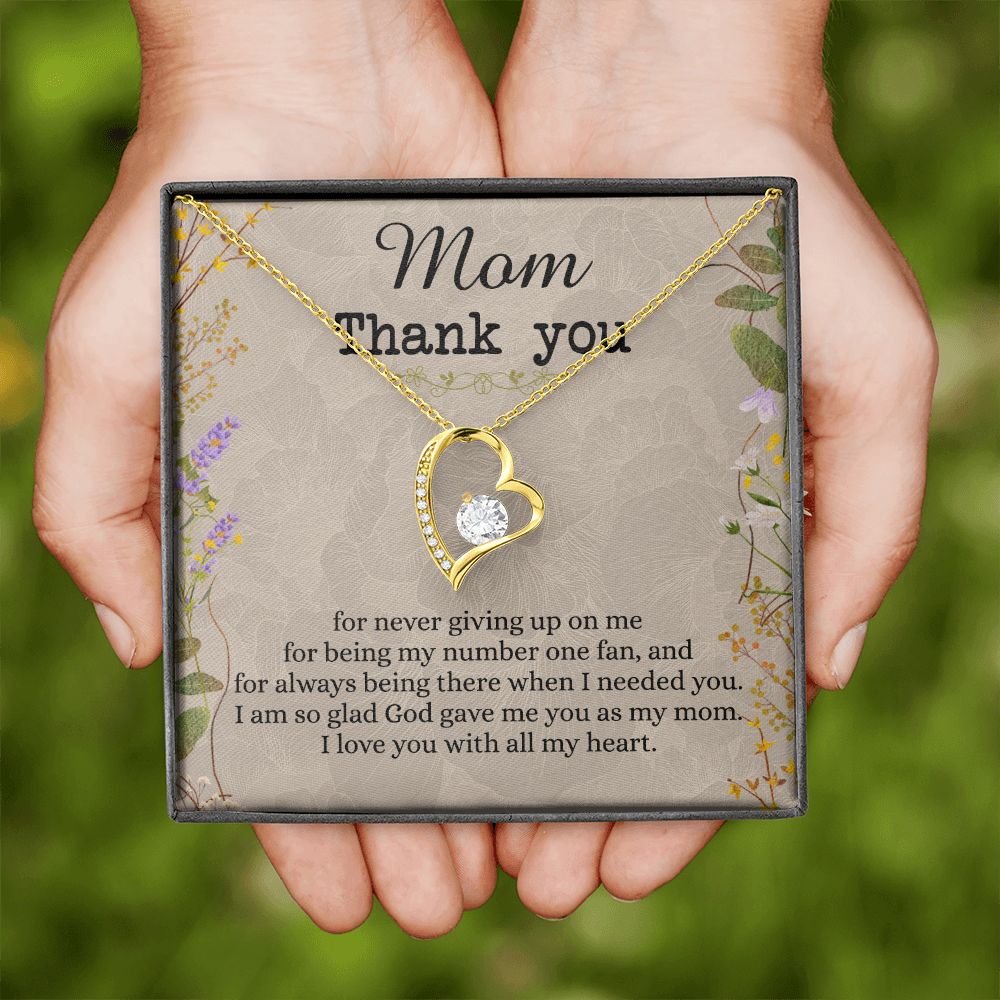 To My Mom Necklace, Thank you Mom Gift, Gift for Mom, Mother's Day Gift from Daughter, Mother Daughter gift, Gift from child, Gift for Mom, Mothers Day Necklace for Women Forever Love Necklace