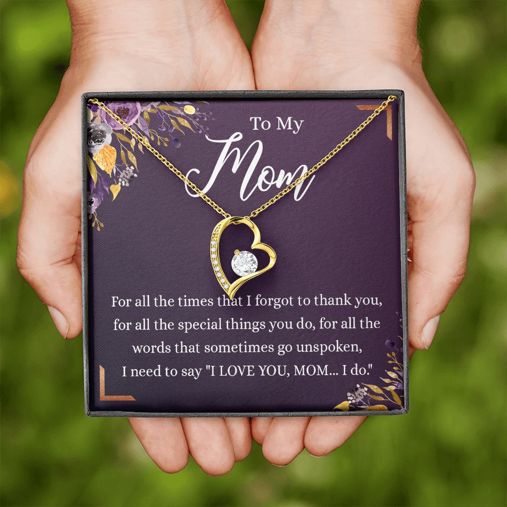 To My Mother Gift Necklace To Mom, Mother, Mommy, Momma from Child Special Mother Gift for Birthday Mothers Day Retriment Anniversary Hoiday Present for Mom Necklace for Women Forever Love Necklace