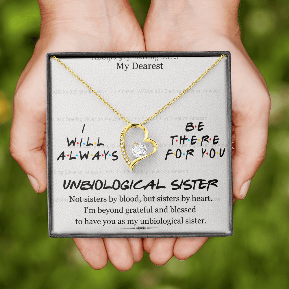 To My Unbiological Sister Necklace Pendant Gift for Soul Sister Unbiological Sister Gift for Women Girls My Unbiological Sister Jewelry Birthday Gift Idea 301 Forever Love Necklace