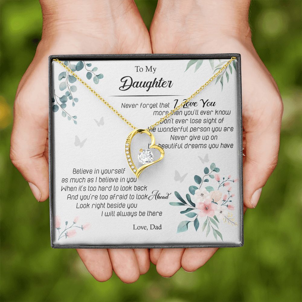 Jewelry Pendant Present for Daughter, To My Daughter Gift Necklace from Mom, Mother Daughter Gift Ideas, Birthday Christmas Gift Graduation Gifts for Daughters, Mother and Daughter Necklace 20 Forever Love Necklace