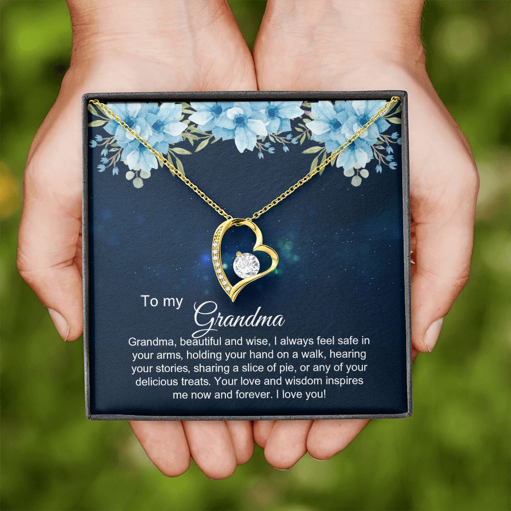To My Grandma Necklace, Gift for Grandmother Necklace, Mothers Day Gift For Grandma Nana, Grandma Jewelry From Grandchildren GrandKids , Jewelry Box Gift For Grandma Grandmother2 Forever Love Necklace