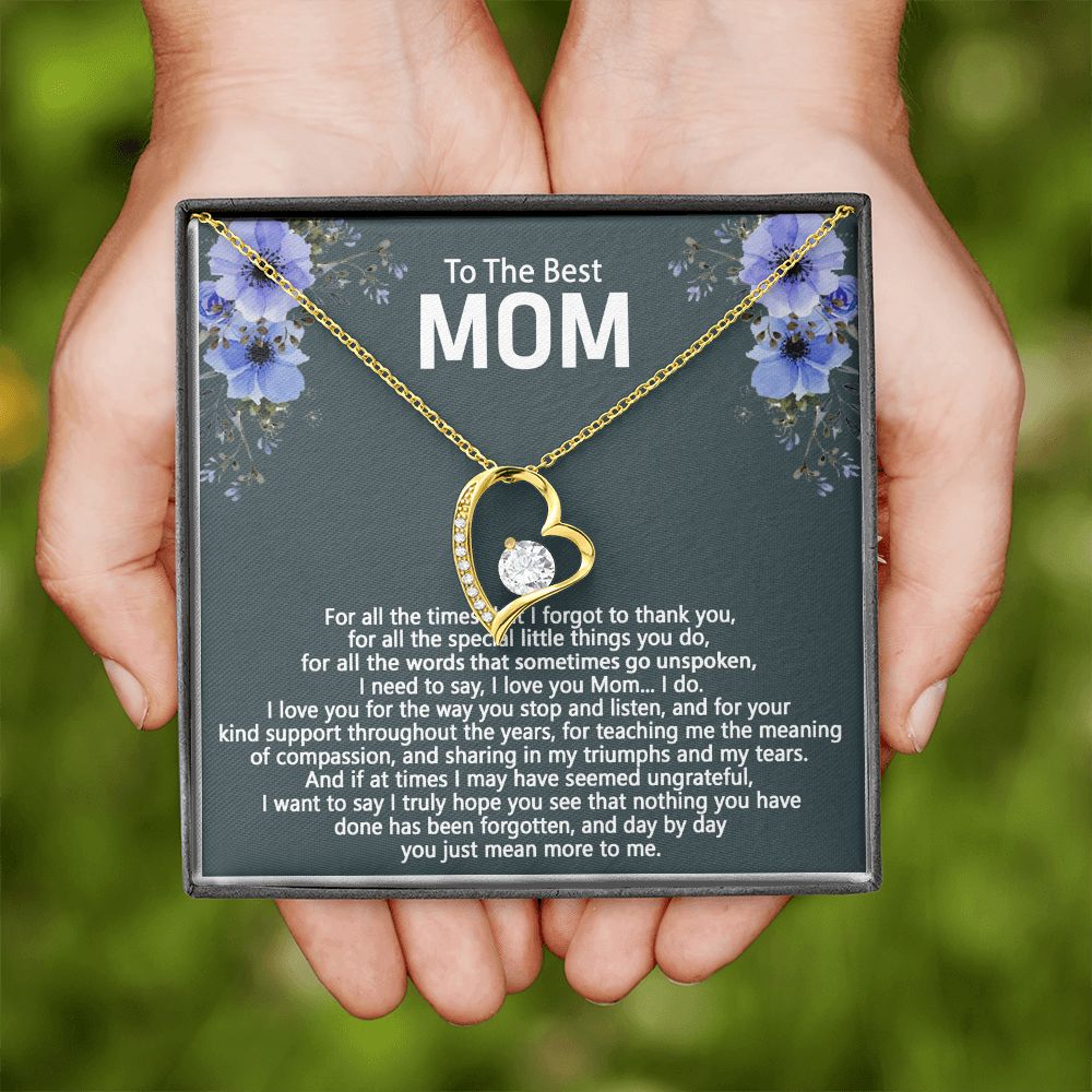 To The Best Mom Love Knot Necklace Gift For Mom On Mother's Day Forever Love Necklace