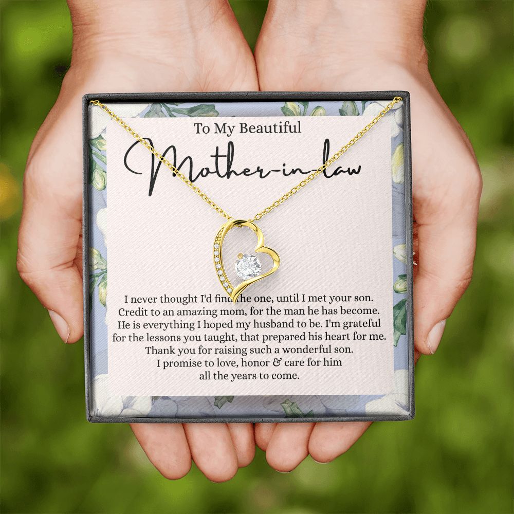 Mother in Law Necklace, Jewelry for Women, Future Mother in Law Gifts from Daughter in Law, Mother of Bride Gifts For Mother in Law, Birthday Gifts For Mother In Law From Daughter In Law Forever Love Necklace