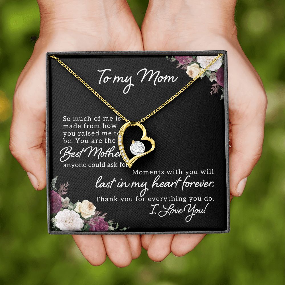 Mom Necklace Gifts for Mom from Daughter to Mom Gifts for Mothers Day from Daughter, To My Mom Necklace from Daughter to Mom Birthday Gifts Necklace with Message Card and Gift Box18 Forever Love Necklace