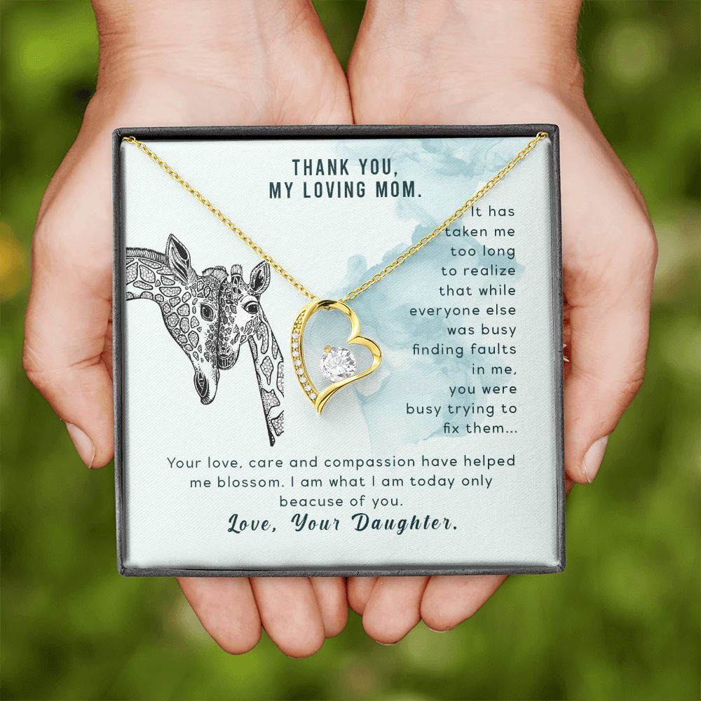 To My Thank You My Loving Mom Giraffe Necklace Pendant Gift From Mom Necklace Gift For To Daughter Birthday Daughter In Law Gift On Birthday Anniversary Gift 30821 Forever Love Necklace