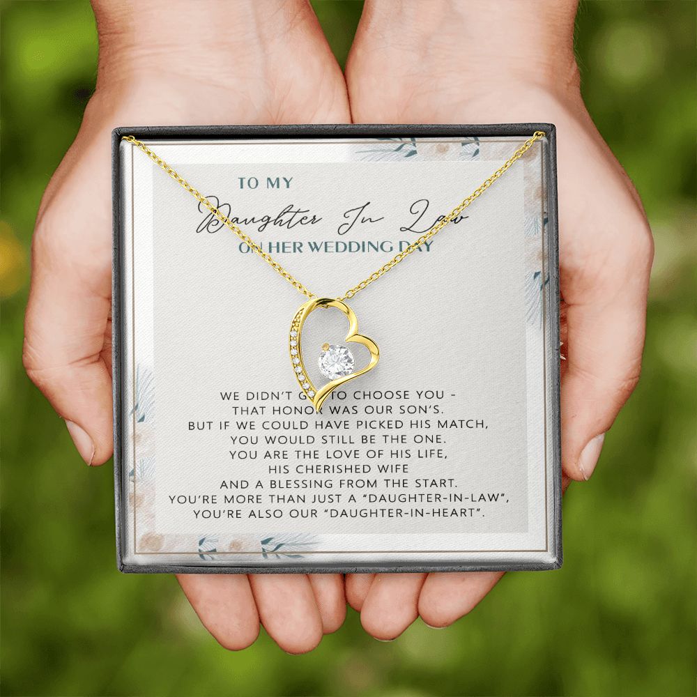 Wedding Gift From mother On Wedding Day To My Daughter-in-law Wedding Day Forever Love Necklace