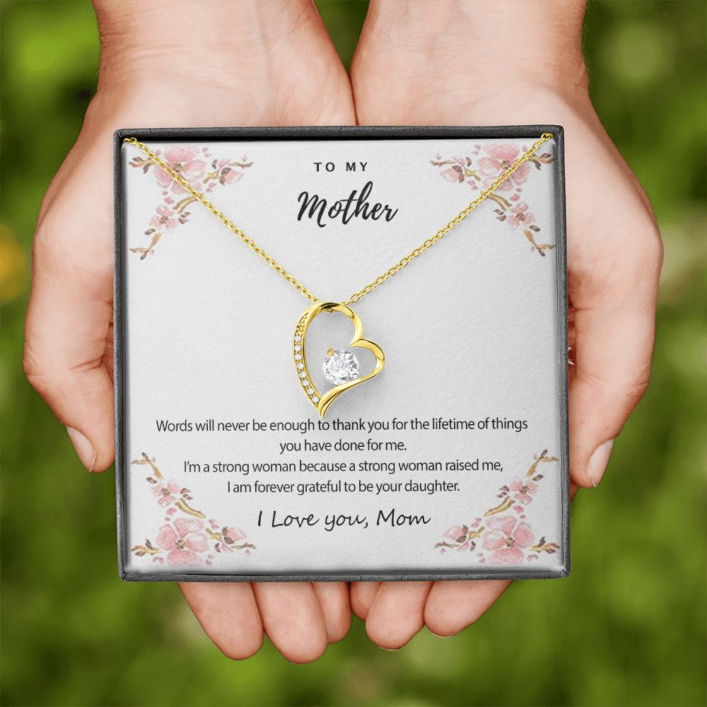 Mom Necklace Gifts for Mom from Daughter to Mom Gifts for Mothers Day from Daughter, To My Mom Necklace from Daughter to Mom Birthday Gifts Necklace with Message Card and Gift Box2226 Forever Love Necklace