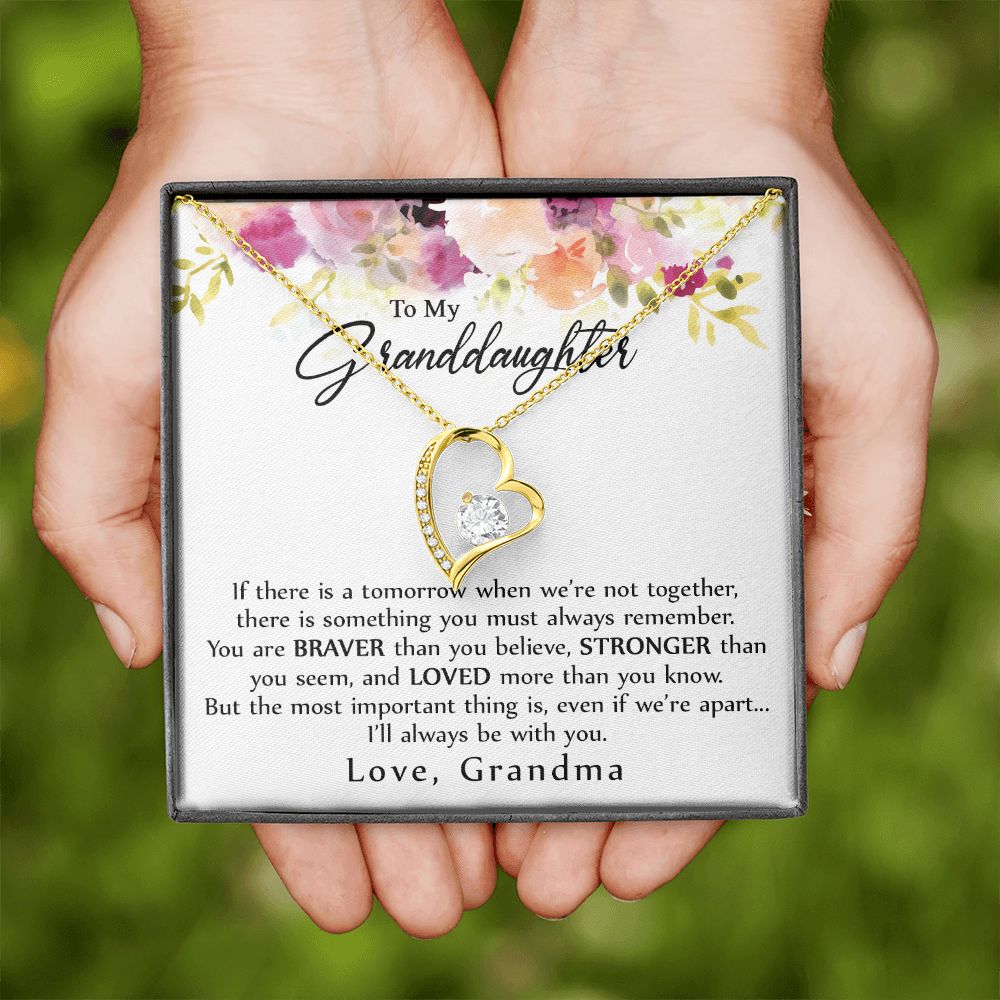 To My Granddaughter Love Knot Necklace, Graduation Gift For Girl From Grandma Forever Love Necklace