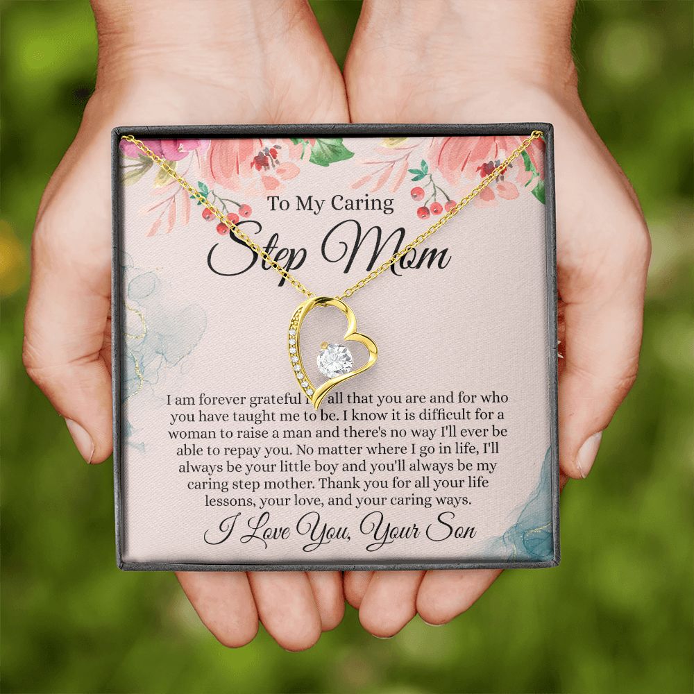 To My Step Mom Gift, Step Mom Necklace, Step Mom Gift From Son, Step Mom Mother's Day Gift From Step Son, Step Mom Birthday Gift, Step Mom Gift Necklace from Step Son Forever Love Necklace