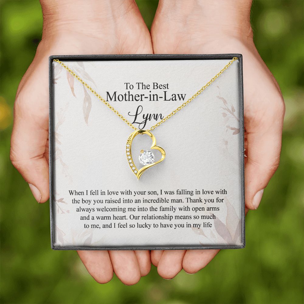Mother in Law Necklace, Jewelry for Women, Future Mother in Law Gifts from Daughter in Law, Mother of Bride Gifts For Mother in Law, Birthday Gifts For Mother In Law From Daughter In Law4 Forever Love Necklace